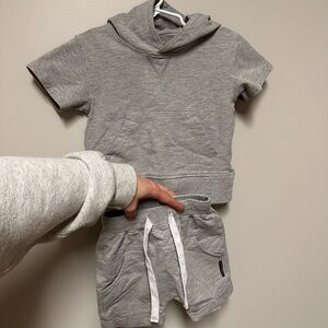 Little Bipsy Gray Hoodie and Shorts Set